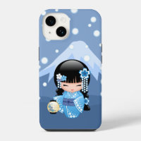 Winter Kokeshi Doll - Blue Mountain Geisha Girl