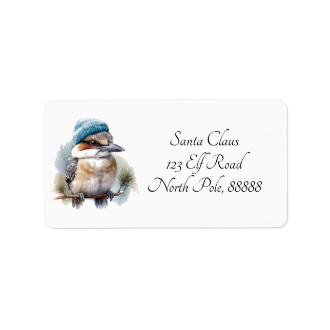 Winter Kookaburra Wishes, custom Label (Front)