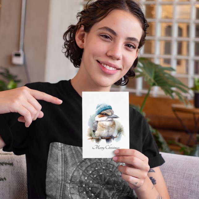 Winter Kookaburra Wishes, custom Postcard (Creator Uploaded)