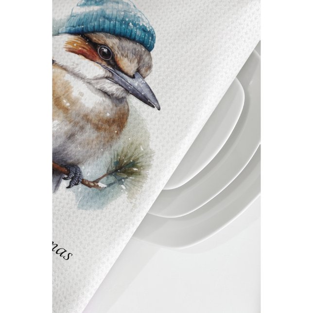 Winter Kookaburra Wishes, custom Tea Towel (Creator Uploaded)
