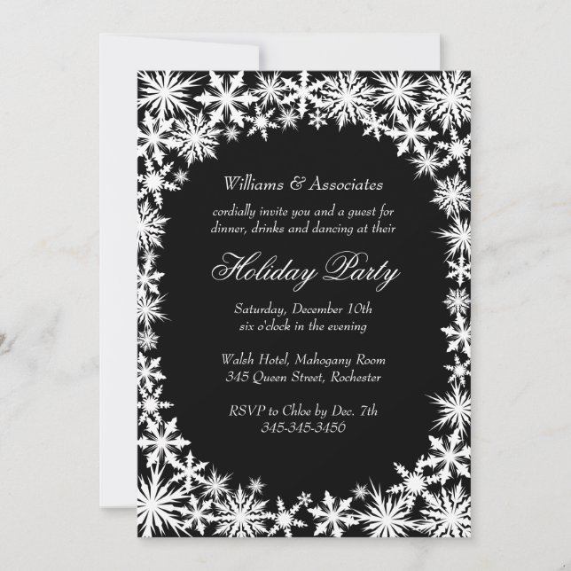 Winter Lace Corporate Holiday Party Invitation (Front)