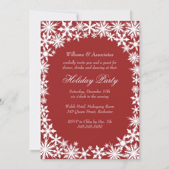 Winter Lace Corporate Holiday Party Invitation (Front)