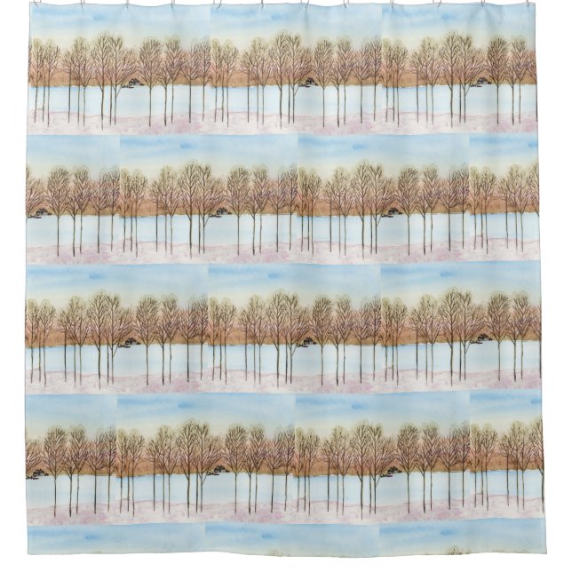 Winter Lake Shower Curtain (Front)