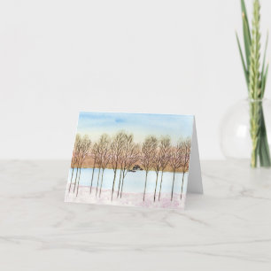 Winter Lake Thank You Card