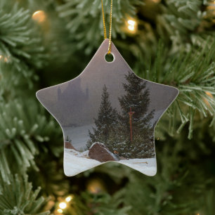 Winter Landscape, 1811 by Caspar David Friedrich Ceramic Tree Decoration