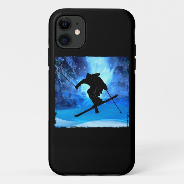 Winter Landscape and Freestyle Skier Case-Mate iPhone Case (Back)