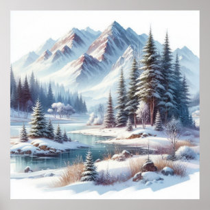 Winter Landscape Art Poster