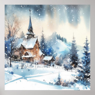 Winter Landscape Art Poster