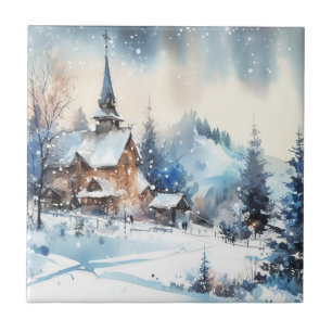 Winter Landscape Art Tile