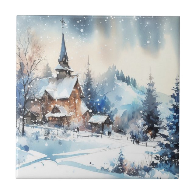 Winter Landscape Art Tile (Front)