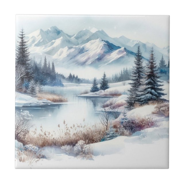 Winter Landscape Art Tile (Front)