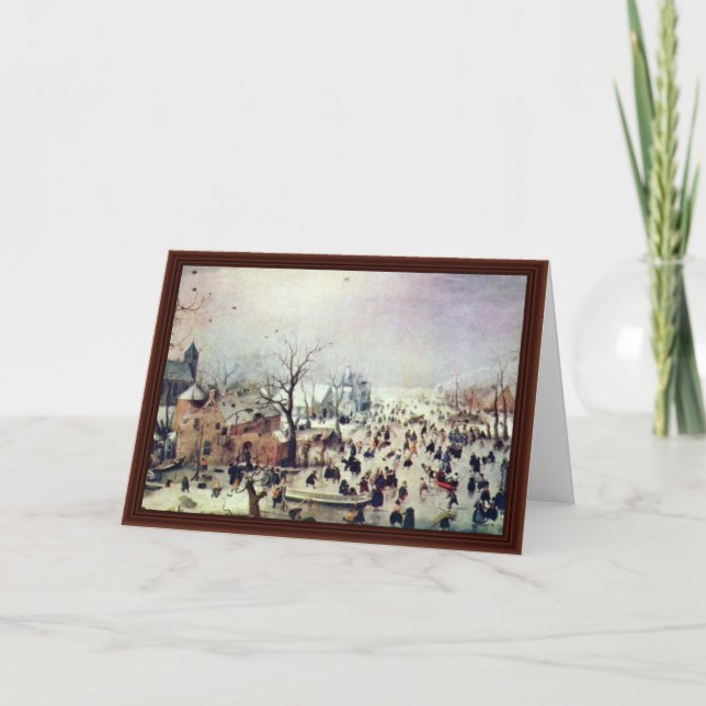 Winter Landscape By Avercamp Hendrik Card (Front)