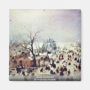 Winter Landscape By Avercamp Hendrik Magnet