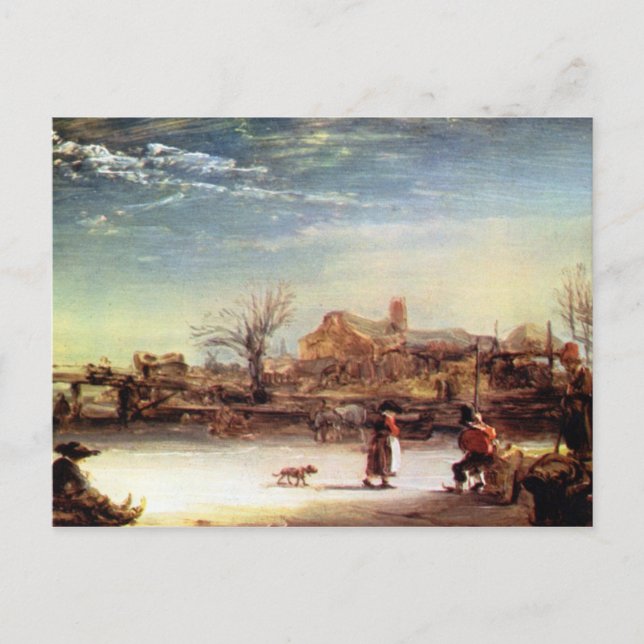 Winter Landscape by Rembrandt Harmenszoon van Rijn Postcard (Front)