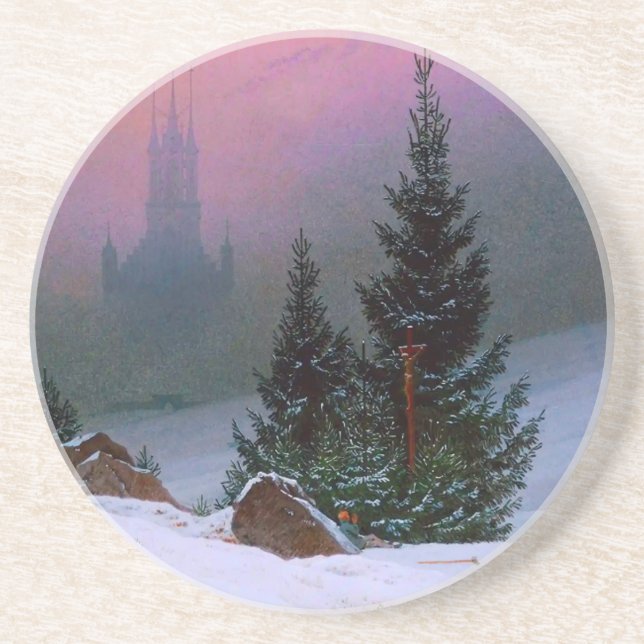 Winter Landscape Caspar David Friedrich Coaster (Front)