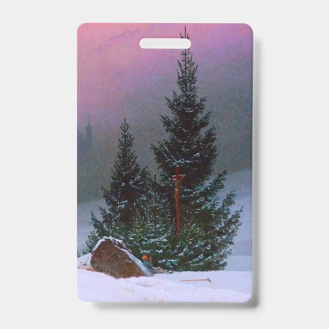 Winter Landscape Caspar David Friedrich ID Badge (Front)