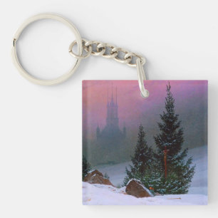 Winter Landscape Caspar David Friedrich Key Ring