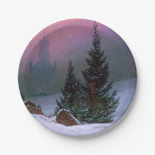 Winter Landscape Caspar David Friedrich Paper Plate