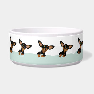 Winter landscape dachshund silhouette pet bowl