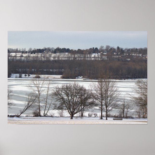 Winter Landscape Frozen Lake Poster (Front)