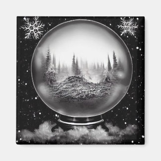 Winter Landscape Globe Magnet
