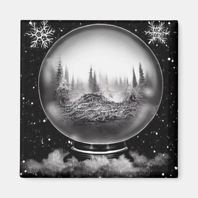 Winter Landscape Globe Magnet (Front)
