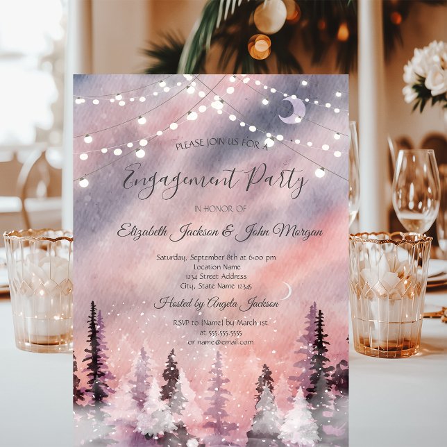 Winter Landscape Greenpine Forest Engagement  Invitation (Creator Uploaded)
