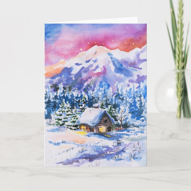 Winter landscape holiday card (Front)