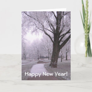 Winter landscape holiday card