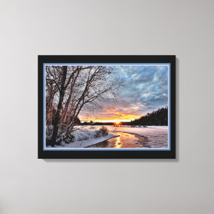 Winter Landscape In The Evening Canvas Print