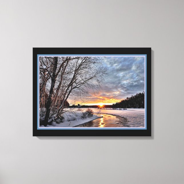Winter Landscape In The Evening Canvas Print (Front)