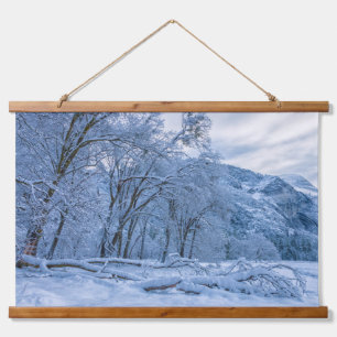 Winter Landscape in Yosemite Valley Hanging Tapestry