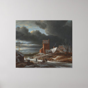 Winter Landscape, Jacob Isaacksz. van Ruisdael, c. Canvas Print