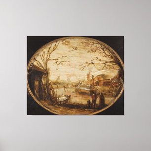 Winter Landscape, Jan van de Velde (II) Canvas Print