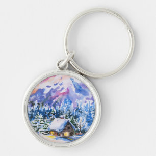Winter landscape key ring