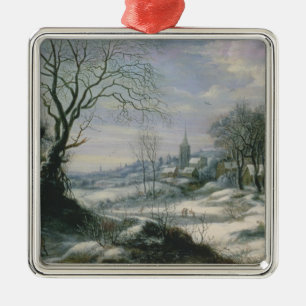 Winter landscape metal tree decoration