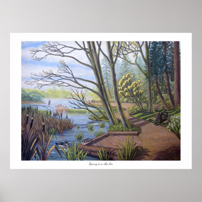 Winter Landscape Painting 9 Eagles Cheakamus River Poster (Front)