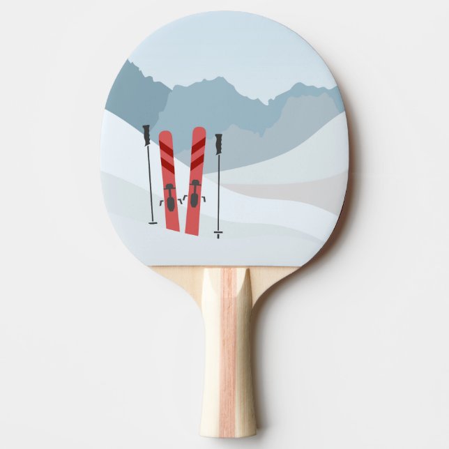 Winter landscape ping pong paddle (Front)