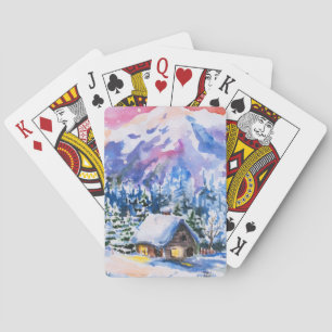 Winter landscape playing cards