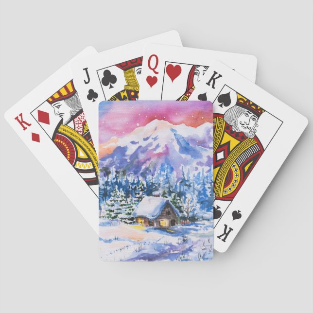 Winter landscape playing cards (Back)