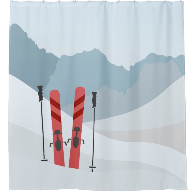 Winter landscape shower curtain (Front)