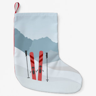 Winter landscape small christmas stocking