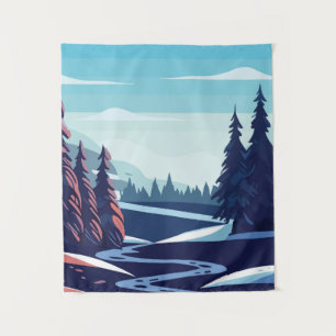 Winter landscape tapestry