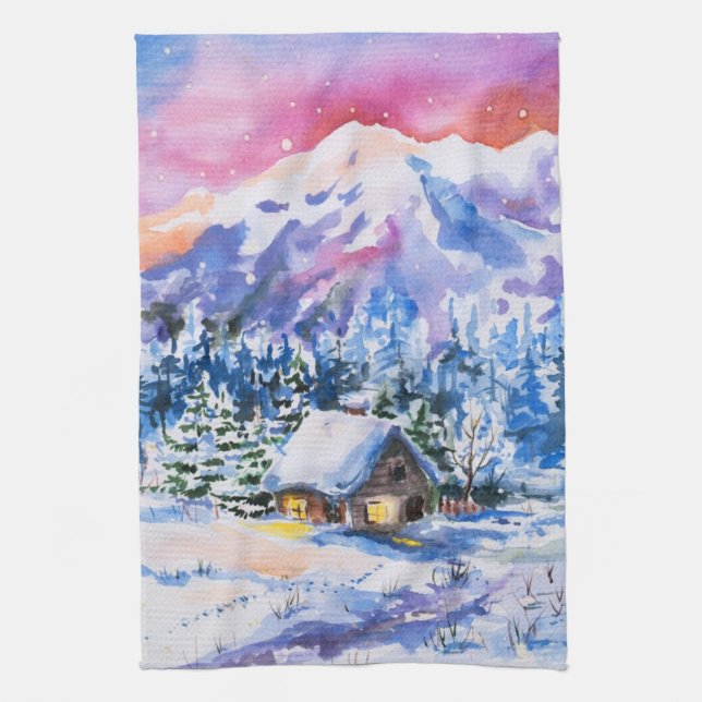 Winter landscape tea towel (Vertical)
