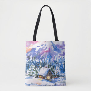Winter landscape tote bag