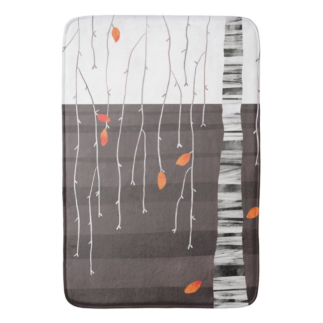 Winter Landscape Tree Painting Bath Mat (Front Vertical)