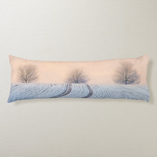 Winter Landscape Trees with Hoarfrost - Body Cushion (Front)