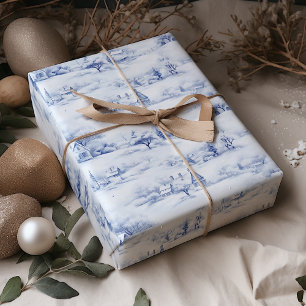 Winter Landscape White Christmas Modern  Wrapping Paper