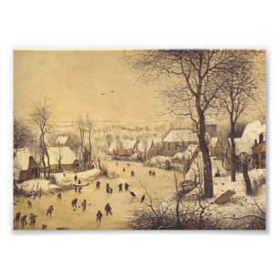 Winter landscape with bird trap by Pieter Brueghel Photo Print