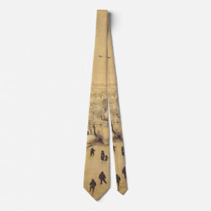 Winter landscape with bird trap by Pieter Brueghel Tie